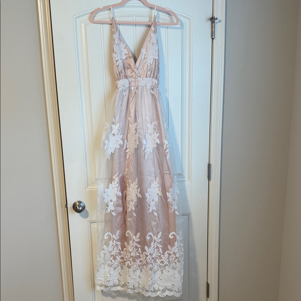 White Lace Boho Maxi Maternity Photoshoot Dress Size S
